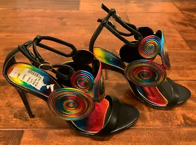 $405 • Buy Alexandre Birman Rainbow Spiral Strappy Heels, Size 7.5 (US) 38 (IT), NWOB!