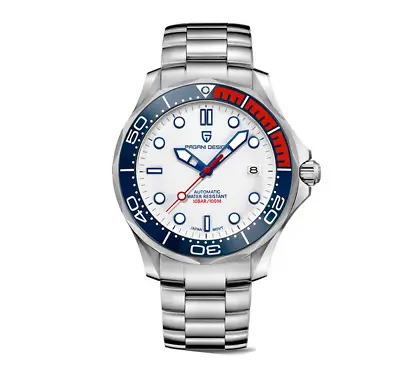 PAGANI DESIGN PD-1667 Automatic Mechanical Watch Japan NH35 100m WHITE PEPSI • $247.07