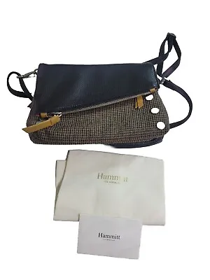 Hammitt Women's Dillion Small Edison Houndstooth Tweed Leather  Crossbody Clutch • $235
