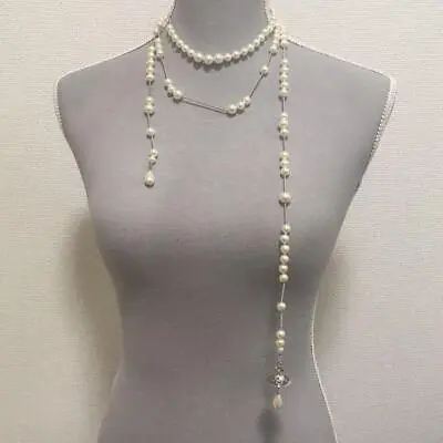 Vivienne Westwood Broken Pearl Necklace Silver W/drawstring [EJ305 • $178.80