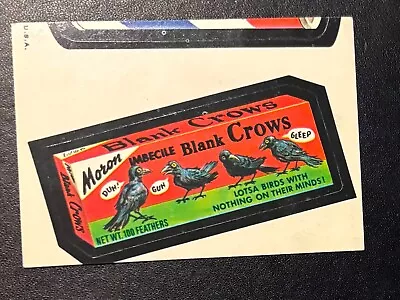 Badly Miscut Wacky Packages Sricker - Blank Crows/Caged • $10