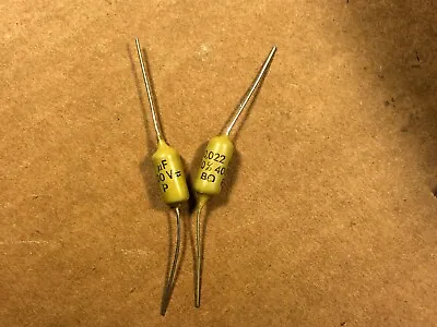 2 NOS Vintage Mullard .022 Uf 400v Mustard Capacitors TESTED Epiphone Marshall • $50