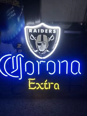 Las Vegas Raiders Corona Extra 20 X16  Neon Lamp Light Sign Bar Beer Gift Decor • $130.79