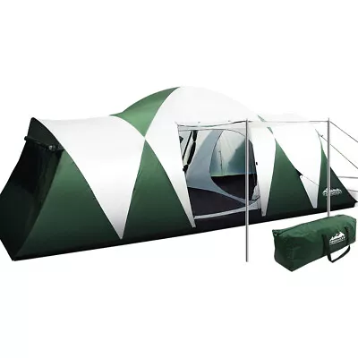 Weisshorn Camping Tent 10-12 Person Hiking Family Tents (3 Rooms) Green • $218.95