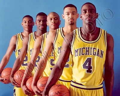 Michigan Wolverines Fab Five Basketball 8x10 Photo Chris Webber Jalen Rose • $3.59