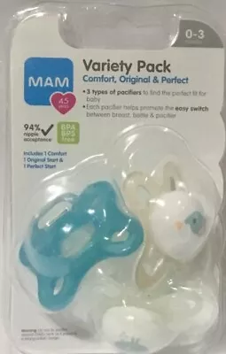 MAM Original Start Newborn Infant Pacifier Variety Set  0-3 Months Baby New • $9.99