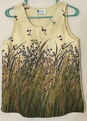 MAGGIE SWEET Women’s Sleeveless Top Made In USA Gold “Windswept”  Size Small • $6.99