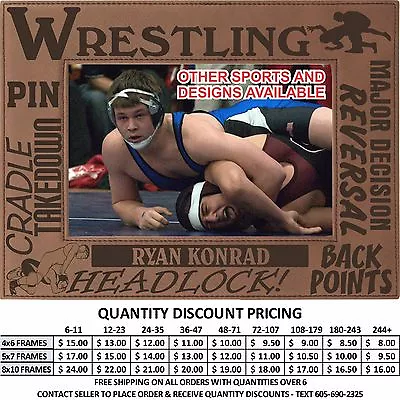 Personalized Sports Wrestling Picture Frames Custom Laser Engraved School Gifts • $14