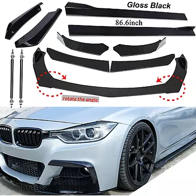 Front Bumper Lip Spoiler Splitter 86.6  Side Skirt Rear For F30 E92 E90 E36 E30 • $69.99