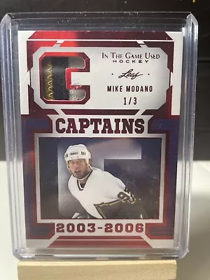 23 Leaf In The Game Used MIKE MODANO CAPTAINS GAME-USED 3 Color Patch RED #1 /3 • $39.99