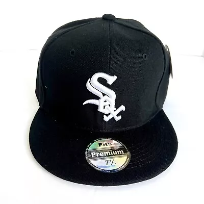 Mens Unisex Chicago White Sox Baseball Cap Fitted Hat Multi Size Black NEW • $14.95