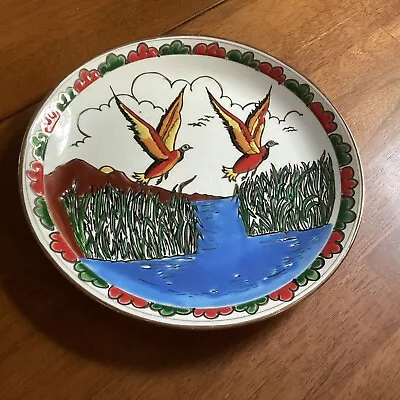 Manousakis Keramik Hand Made Decorative Plate Multicolor Birds Flying Greece • $26.24