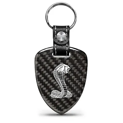 Ford Mustang Cobra Real Black Carbon Fiber Large Shield-Style Key Chain • $23.99