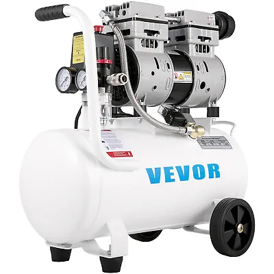 $140.99 • Buy VEVOR 1HP Oil Free Air Compressor 115 PSI W/6.6 Gallon Steel Tank Ultra Quiet