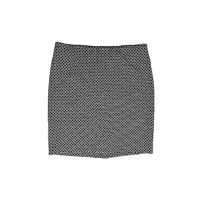 J. Jill Size PM Ponte Pencil Skirt Black White Diamond Print Pull-On Stretchy • $17.99