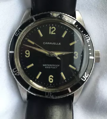 Caravelle Sea Hunter - 1966 40mm Vintage Mechanical Divers Watch • $45.48