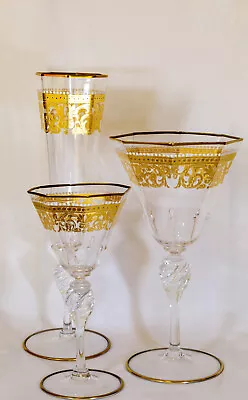 Salviati Murano Glasses Set Of 3 (1 White Wine; 1 Red Wine; 1 Champagne Flute) • $139