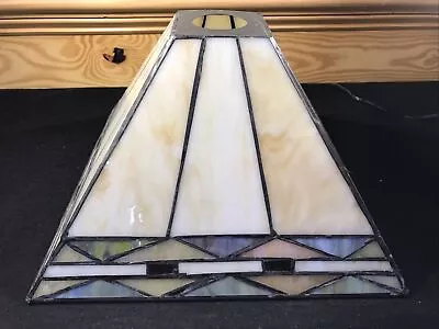 Mission Craftsman Style Lamp Shades 10 1/2  Square Pyramid Glass Multi Color #2 • $89.99