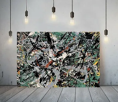 £36.99 • Buy Jackson Pollock 22- Framed Canvas Artist Wall Art Paper Picture Print- Green