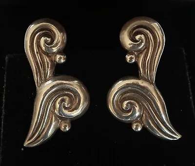 Early Margot De Taxco Vintage Sterling Silver Mexican Earrings 5163 • $85