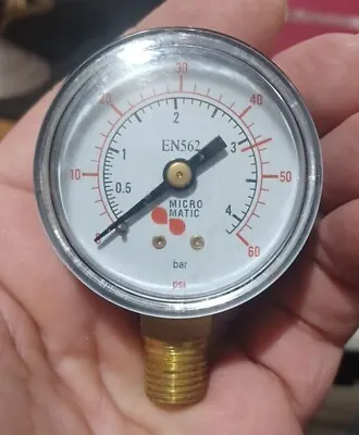 Micro Matic Low Pressure 0-60 PSI  Gauge Never Used • $21.25