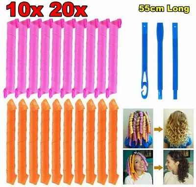 £9.99 • Buy Magic Long Hair Curlers Heatless No Heat Wave Spiral Curls Rollers Set With Hook