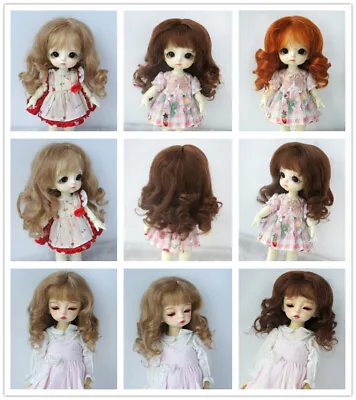 JD604 1/8 1/6 Air Bang Curly Mohair BJD Wig 5-6inch 6-7inch OB11 YOSD Doll Hair • $25.89