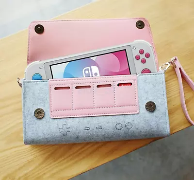 Travel Carrying Case Portable PU Storage Bag For Nintendo Switch /Lite Pink Cute • $24.65