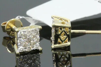 10k Yellow Gold .40 Carat Mens/womens 5mm 100% Genuine Diamonds Earring Studs • $290