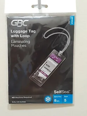 GBC Self-Adhesive Luggage Tag Laminating Pouches - SWI3745165 • $9.99