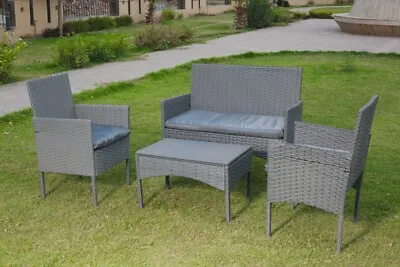 £99.99 • Buy 4 Piece Rattan Garden Furniture Set Outdoor Patio Sofa Wicker Conservatory Set
