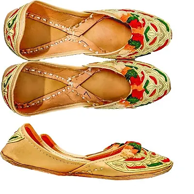 Indian Wedding Leather Khussa Shoe Size Afghan Men Ladies Foot Wear Designer New • £18.90