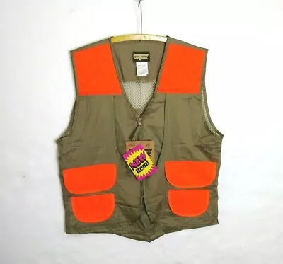 $32.95 • Buy New Men's Saftbak Khaki & Blaze Orange Hunting Vest W/ Nylon Game Bag - Size L!