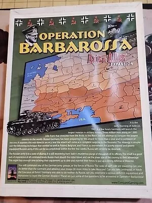 Axis And Allies Board Game Operation Barbarossa • $55