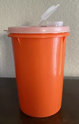 Vintage Tupperware Orange Canister W/ Lid Pour Spout 321-12 / 563-16 • $8.99