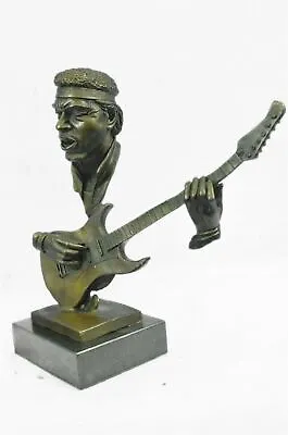 Jazz Guitar Player Bronze Sculpture Figure Statue Music Collectible Figurine Art • $174.65