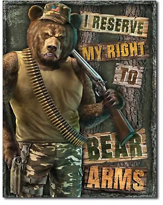 Right To Bear Arms Metal Tin Sign Gun Support Home Garage Wall Decor #2023 • $19.90