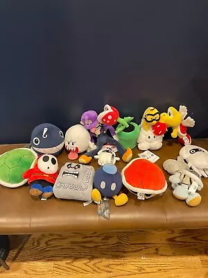 Super Mario Plush Lot Of 14 Bad Guys; Waluigi Shy Guy Boo Dry Bones Blooper • $60