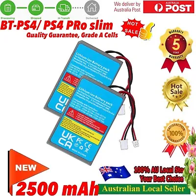 $17.98 • Buy 2x 2.5Ah For SONY PS4 PS4 PRo Slim LIP1522 Dualshock 4 V1 V2 Wireless Controller