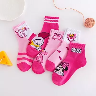Socks Disney Mickey Minnie Mouse Socks 5 Pairs For Girls Children's Cotton • $13.90