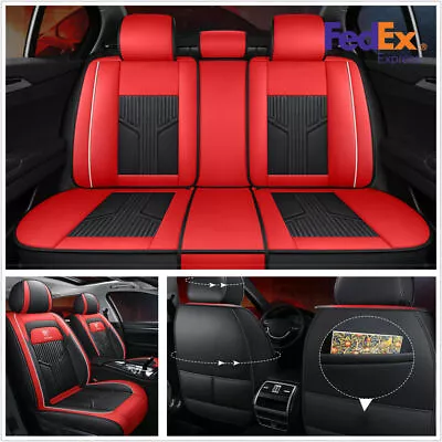 Standard Edition 5-Seats Wear Resistant Leather Seat Cover Car SUV Seat Cushion • $98.30