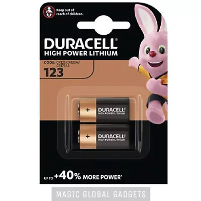 Genuine 2x Duracell Cr123 3v Photo Battery Dl123a/cr17345 Expiry 2033 • £7.25