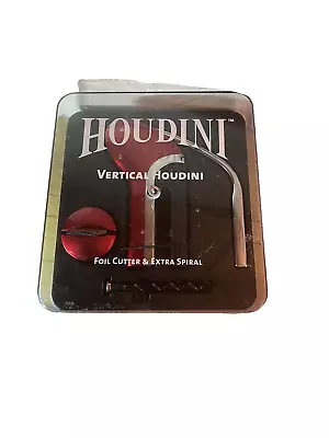 Metrokane Houdini Red Vertical Lever Corkscrew Wine Opener With Foil Cutter-2205 • $15