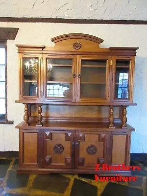 Vintage Spanish Moorish Style Dining Room Hutch Cabinet Breakfront Sideboard • $1399