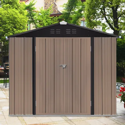 8x6ft Apex Roof Outdoor Bike Tools Storage Shed Container Garden Shed With Base • £339.95