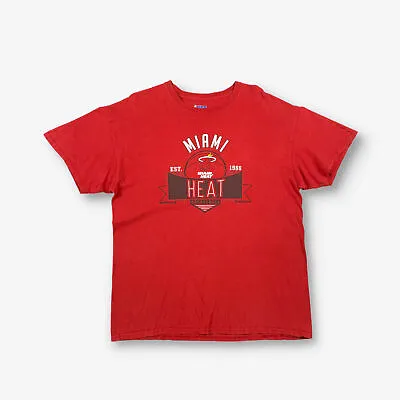 Vintage NBA Miami Heat Graphic T-Shirt Red Large • £12