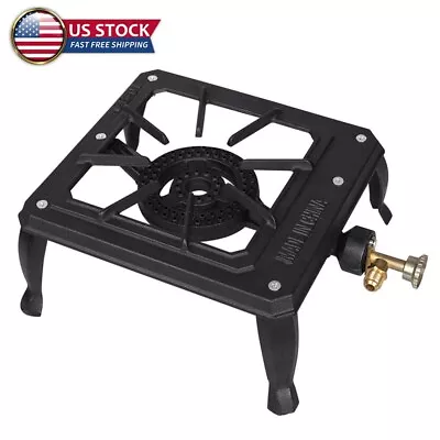 Portable Single Burner Cast Iron Propane LPG Gas Stove Outdoor Camping Cooker • $20.99