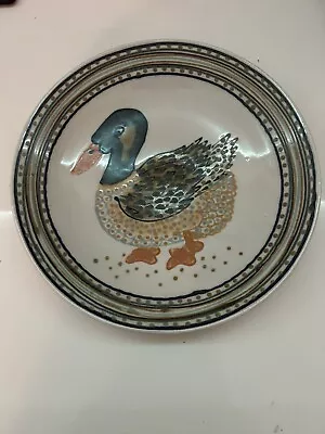 Vintage Rothman Signed Mallard Plate Bowl Serving Dish 10.5   Blue Green Duck • $59.99