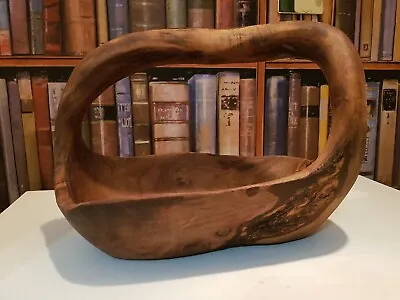 Large Olive Wood Fruit Basket Unique 30cmx19cmx23cm • £75