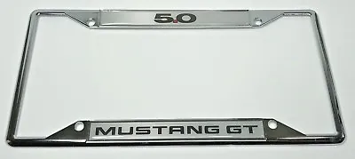$28.95 • Buy Chrome Ford Mustang GT 5.0 Emblem License Plate Frame